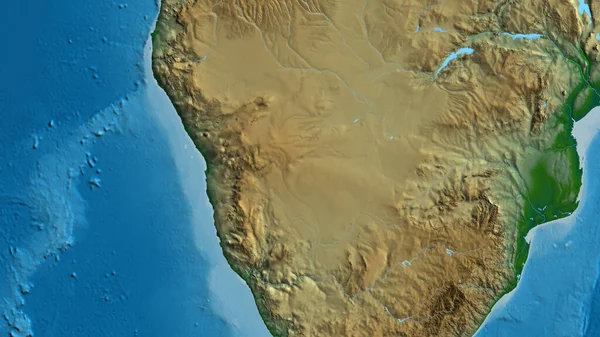 Close Aphysical Map Centered Namibia — Stock Photo, Image