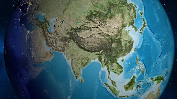 Satellite map centered on Nepal neighborhood area