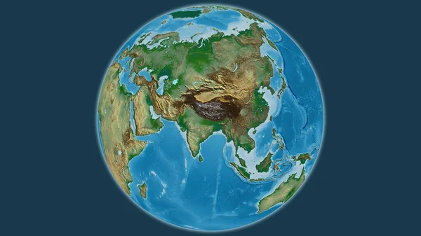 Fizikai Földgömb Térkép Középpontjában Nepál — Stock Fotó