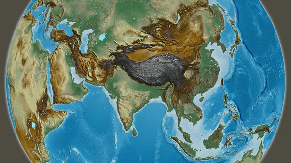 Mapa Alívio Centrado Área Bairro Nepal — Fotografia de Stock
