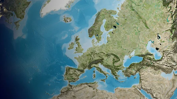 以荷兰为中心的卫星世界地图 — 图库照片