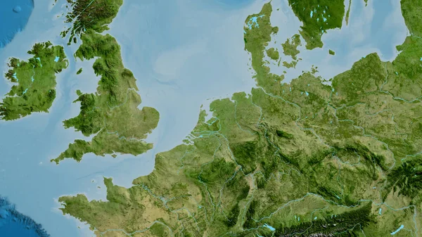 Close Asatellite Map Centered Netherlands — Stock Photo, Image