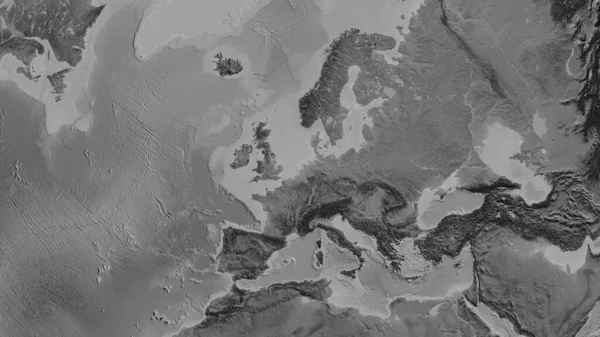 Carte Globe Niveaux Gris Centrée Sur Les Pays Bas — Photo