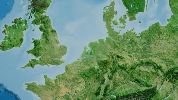 Hollanda Merkezli Asatelit Haritaya Yakın Plan — Stok fotoğraf