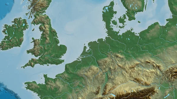 Hollanda Merkezli Arelief Haritasına Yakın Plan — Stok fotoğraf
