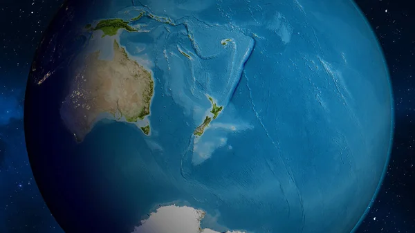 Спутниковая Карта Окрестностях Новой Зеландии — стоковое фото
