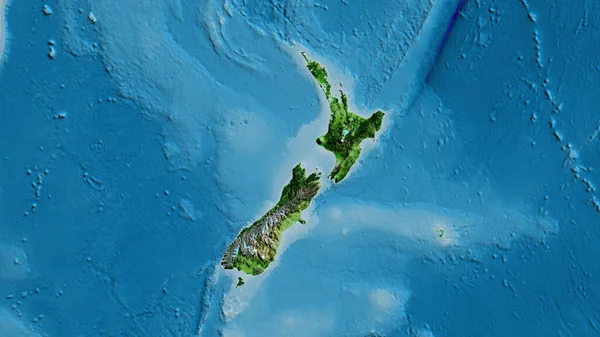 Nahaufnahme Einer Asatelliten Karte Mit Neuseeland Zentrum — Stockfoto