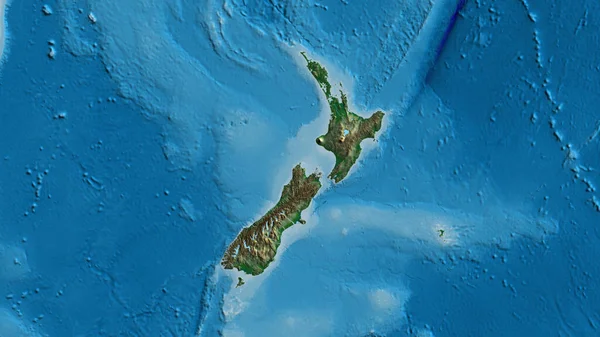 Zbliżenie Mapy Afizycznej Skoncentrowanej Nowej Zelandii — Zdjęcie stockowe