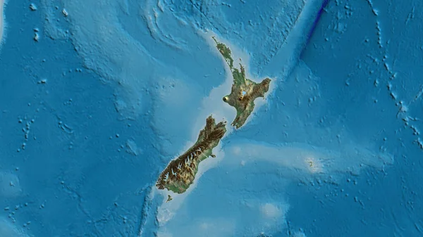 Detailní Záběr Mapy Areliefu Novém Zélandu — Stock fotografie