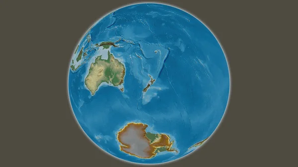 Mappa Del Globo Rilievo Incentrata Sulla Nuova Zelanda — Foto Stock