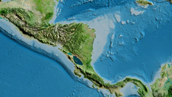 Nikaragua Merkezli Asatelit Haritaya Yakın Plan — Stok fotoğraf