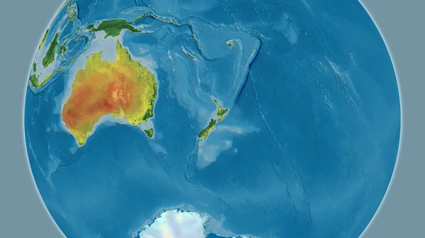 ニュージーランド周辺を中心とした地形図 — ストック写真