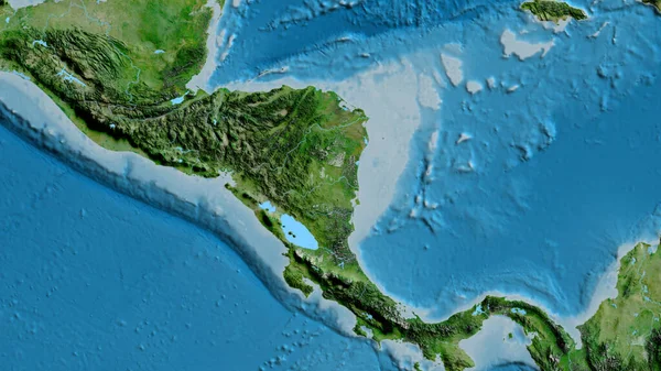 Крупный План Карты Центром Никарагуа — стоковое фото