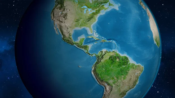 以尼加拉瓜为中心的卫星全球地图 — 图库照片