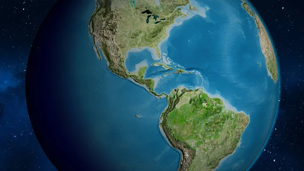 Satellite Globe Map Centered Nicaragua — Stock Photo, Image