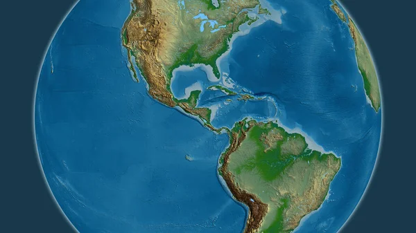Physical Globe Map Centered Nicaragua — Stock Photo, Image