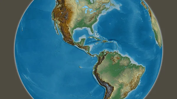 以尼加拉瓜为中心的全球救济地图 — 图库照片