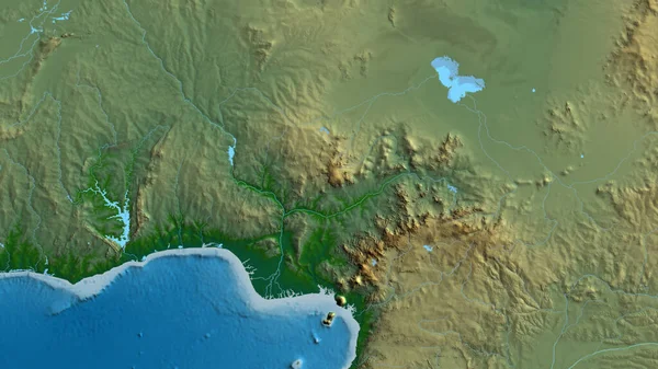 Крупный План Афизической Карты Центром Нигерии — стоковое фото
