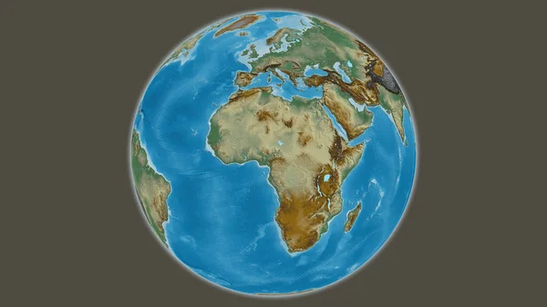 ナイジェリアを中心とした救援世界地図 — ストック写真