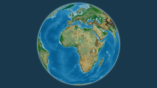 ナイジェリアを中心とした物理的な地球地図 — ストック写真