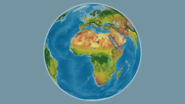 Topographic globe map centered on Nigeria