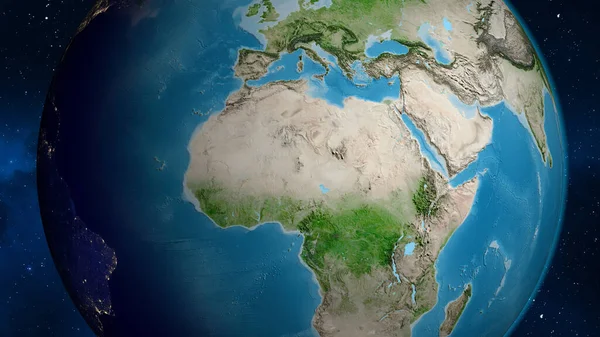 Satellite globe map centered on Niger