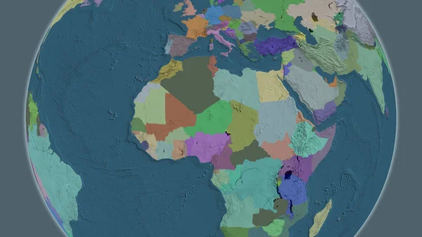 Mapa Globu Administracyjnego Skupiona Nigrze — Zdjęcie stockowe