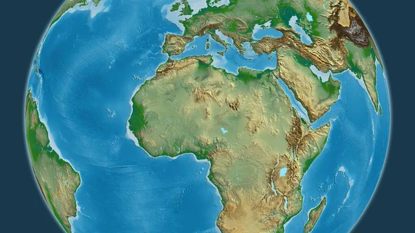 Physical globe map centered on Niger