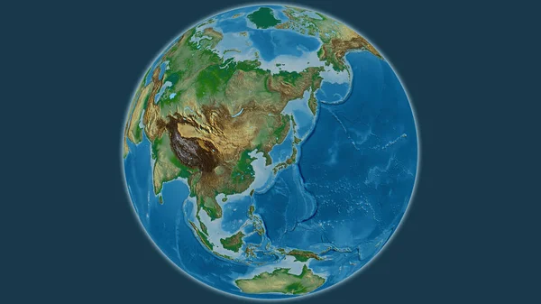 Fizyczna Mapa Globu Skupiona Korei Północnej — Zdjęcie stockowe