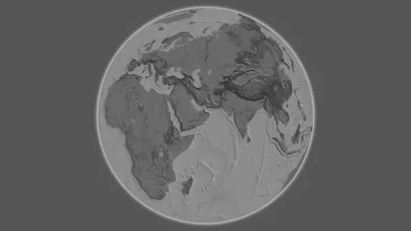 Bilevel Mapa Globusu Soustředěná Omán — Stock fotografie