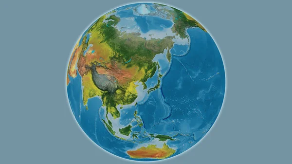 Topographic Globe Map Centered North Korea — Stock Photo, Image