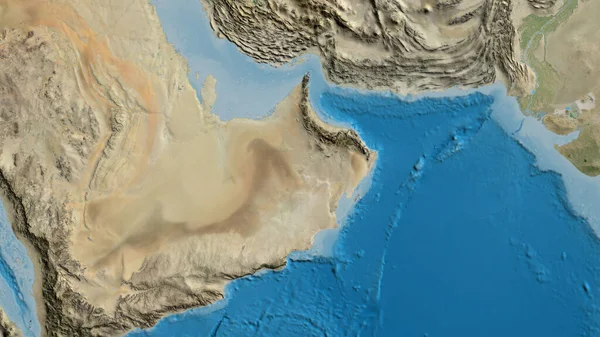 Close Mapa Ataque Centrado Omã — Fotografia de Stock