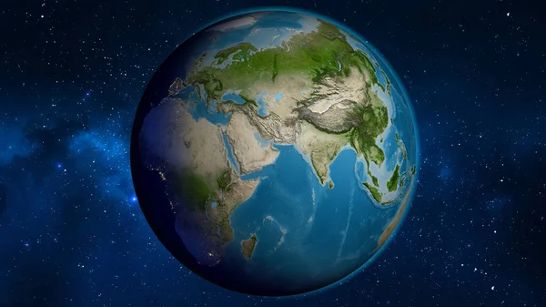 Satellite Globe Map Centered Oman — Stock Photo, Image