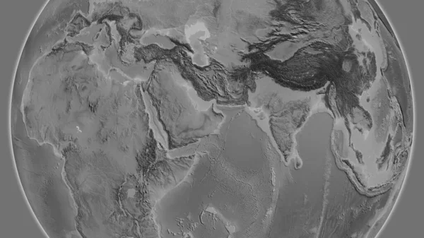 Mapa Escala Cinza Centrado Área Bairro Omã — Fotografia de Stock