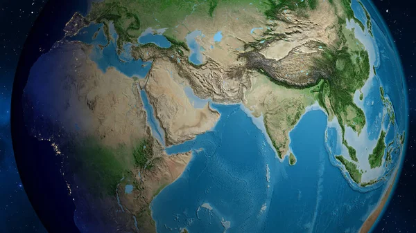 Satellietkaart Gecentreerd Wijk Oman — Stockfoto