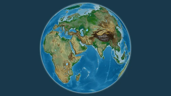 Fizyczna Mapa Globu Skupiona Omanie — Zdjęcie stockowe