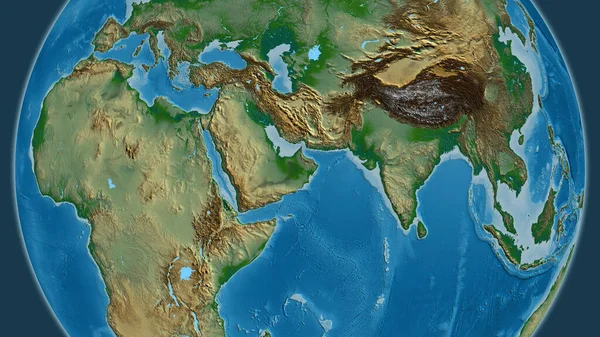 Physical Map Centered Oman Neighborhood Area — Stock Photo, Image