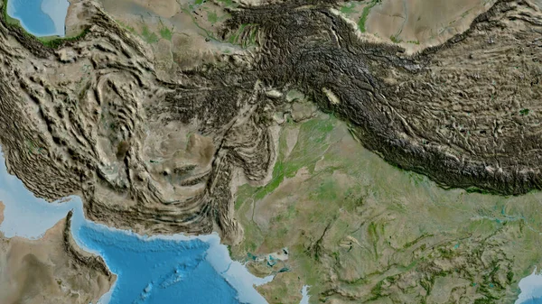 Nahaufnahme Einer Asatelliten Karte Mit Pakistan Zentrum — Stockfoto
