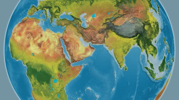 Topographic map centered on Oman neighborhood area