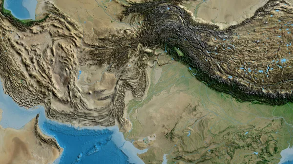パキスタンを中心とした衛星地図のクローズアップ — ストック写真