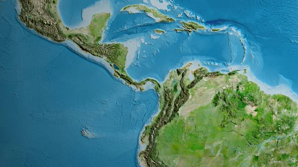 Peta Satelit Berpusat Wilayah Panama — Stok Foto