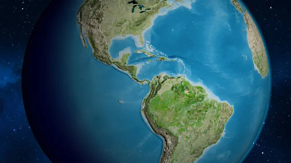 以巴拿马为中心的卫星全球地图 — 图库照片