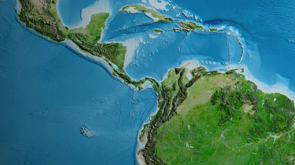 Супутникова Карта Зосереджена Районі Панами — стокове фото
