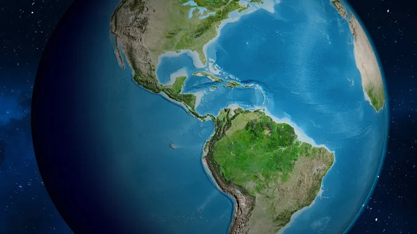 以巴拿马为中心的卫星全球地图 — 图库照片