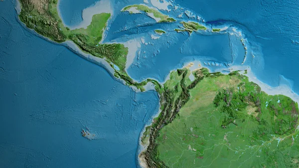 Műholdas Térkép Középpontjában Panama Környéken — Stock Fotó