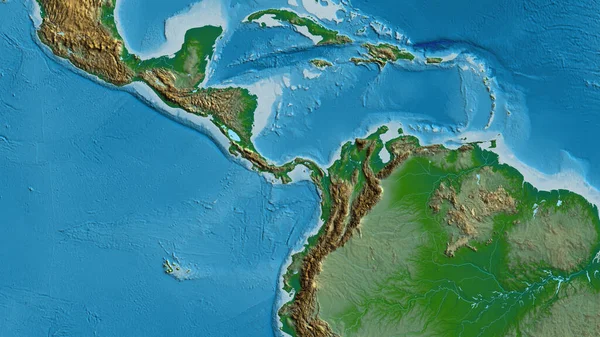 Panama Környékére Összpontosító Fizikai Térkép — Stock Fotó