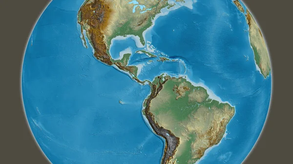 以巴拿马为中心的全球救济地图 — 图库照片