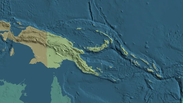 Plan Rapproché Une Carte Administrative Centrée Sur Papouasie Nouvelle Guinée — Photo