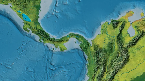 Крупный План Атопографической Карты Центром Панаме — стоковое фото