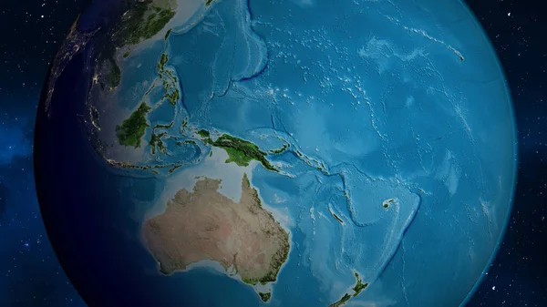 Карта Супутників Зосереджена Районі Папуа Нової Гвінеї — стокове фото
